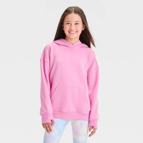 Kids Melton Hoodie In Pink