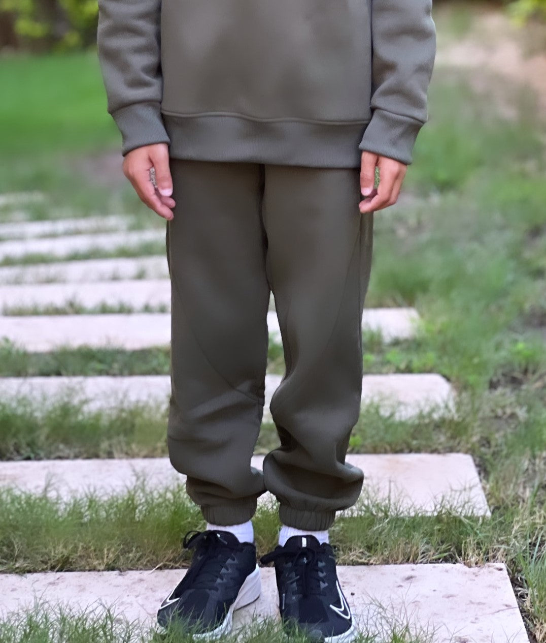 Kids Sweatpants In Fleece | Olive