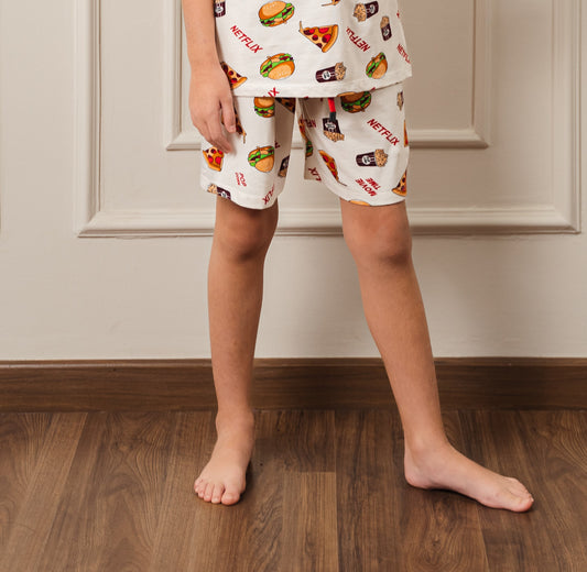 Printed Cotton Kids Short