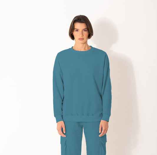 Comfy Sweatshirt In Heavy-Cotton |Teal