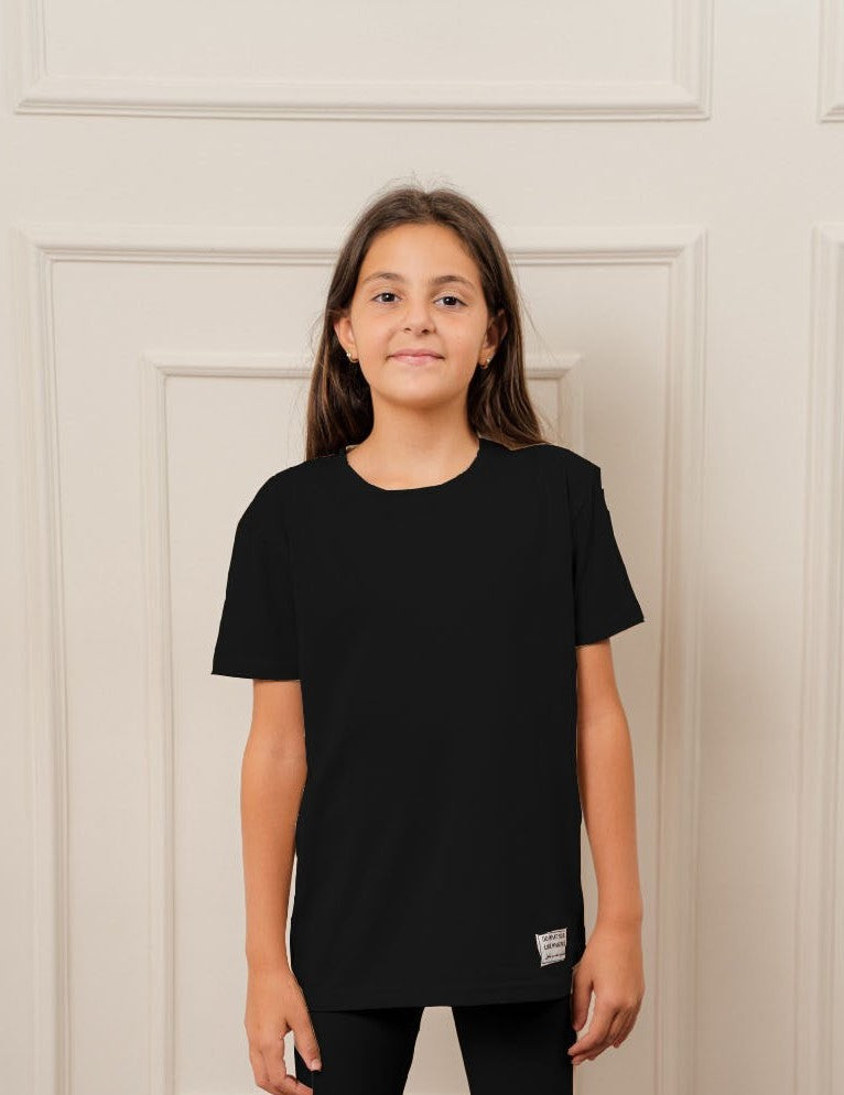 Kids Cotton T-Shirt In Black