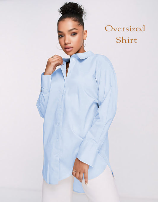 Oversized Shirt In Baby-Blue