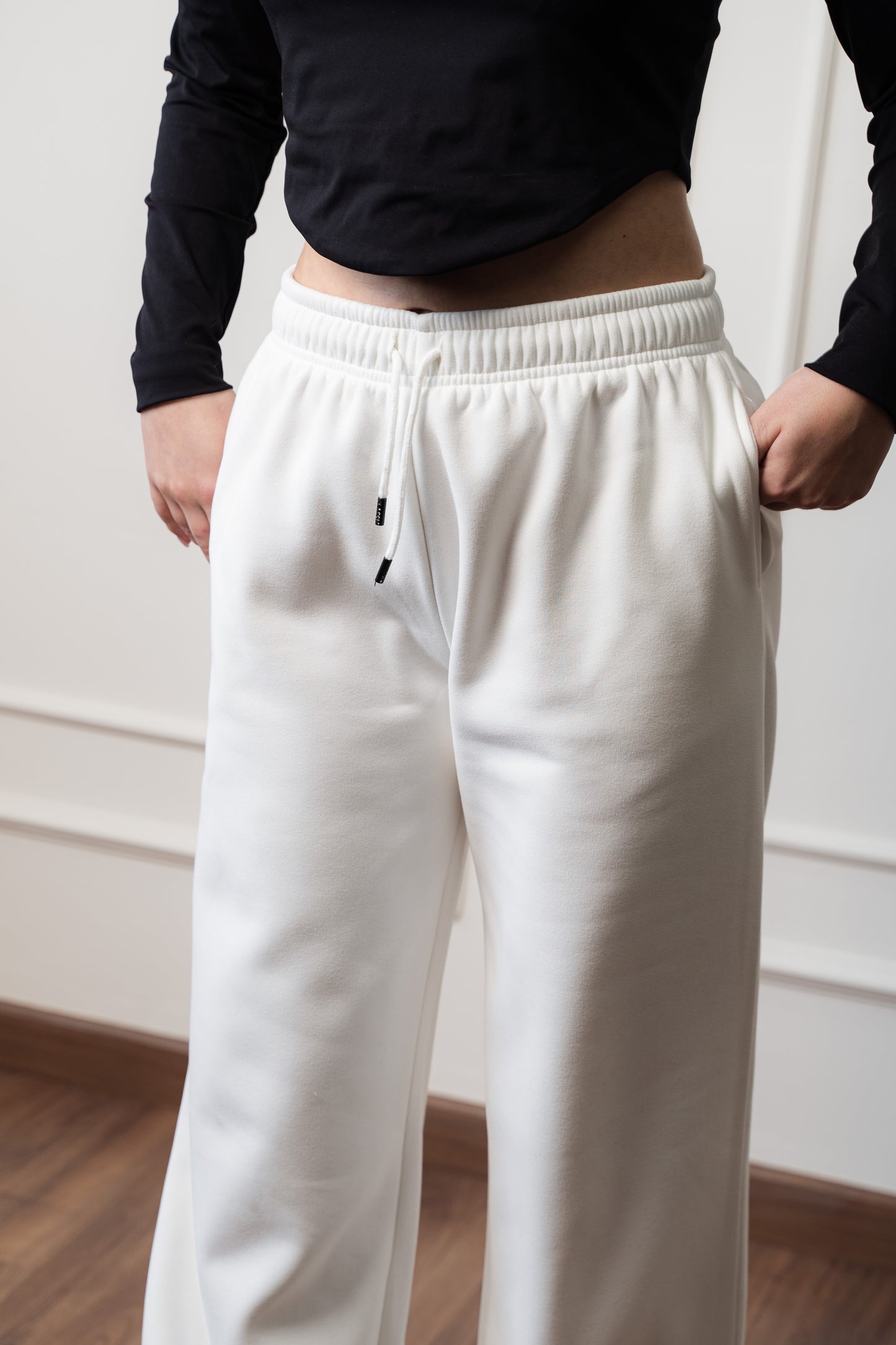 Wide-Leg Sweatpants In Fleece |Off White