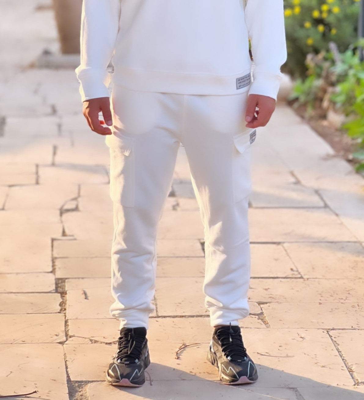 Cotton Cargo Pants In Off-White