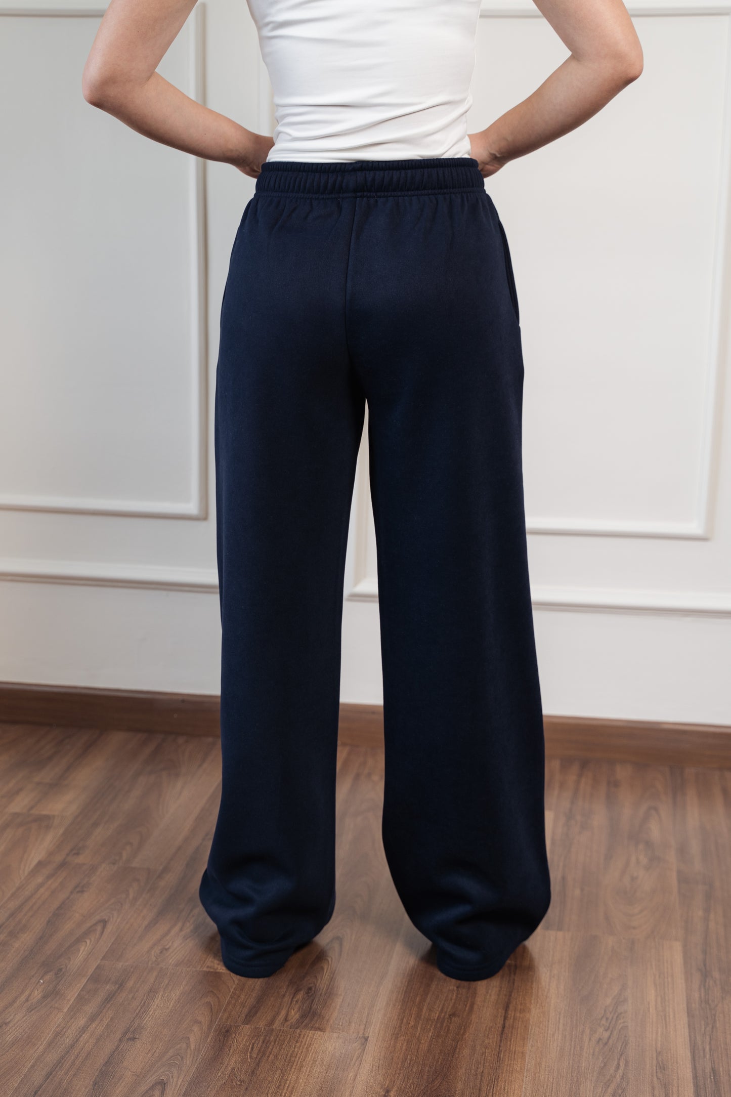 Wide-Leg Sweatpants In Fleece | Navy