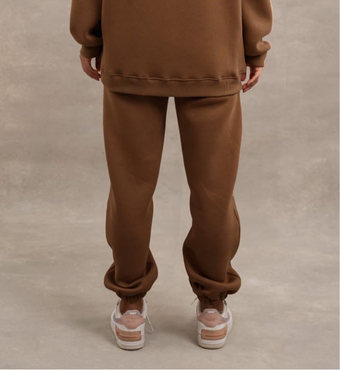 Basic Fleece Sweatpants In Dark Brown