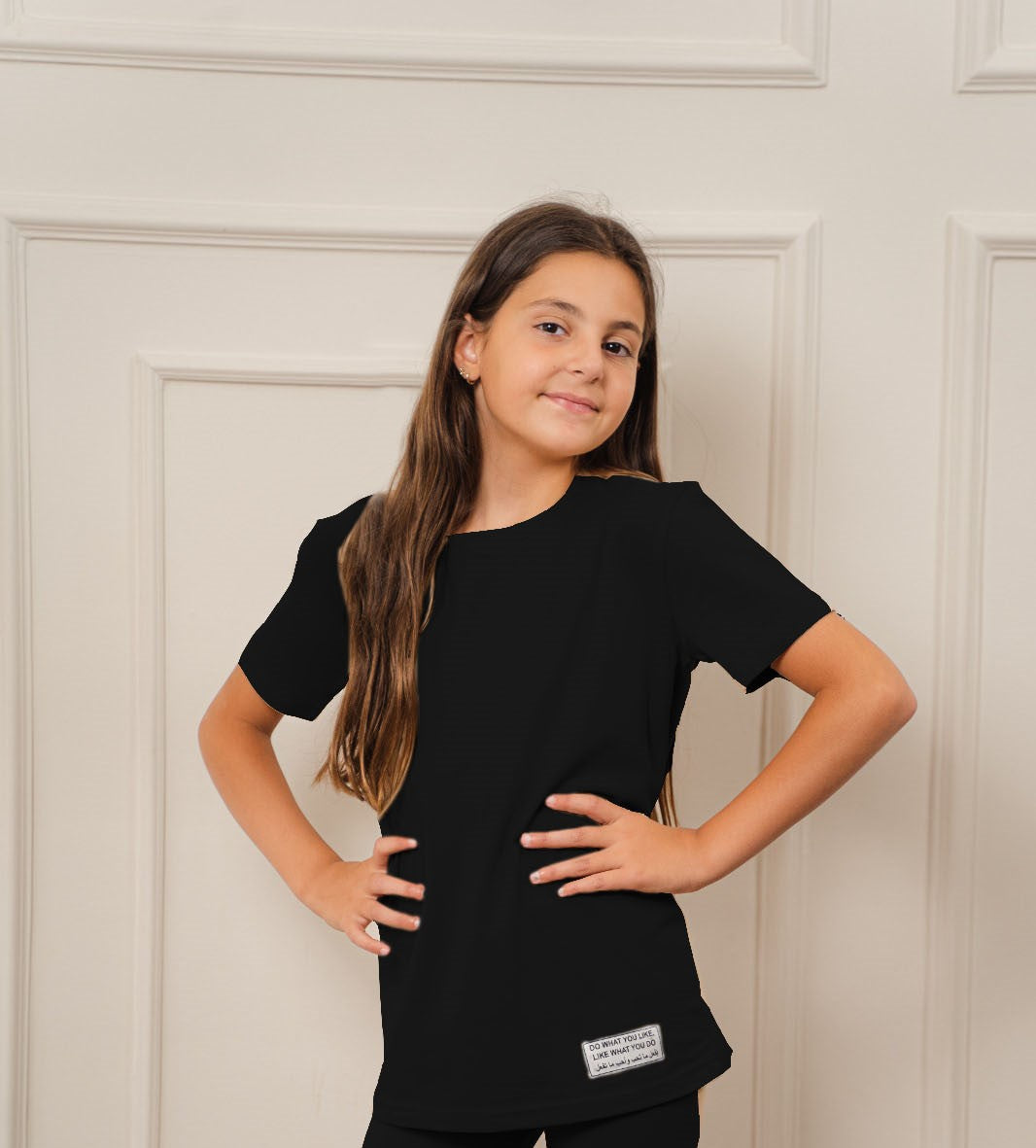 Kids Cotton T-Shirt In Black