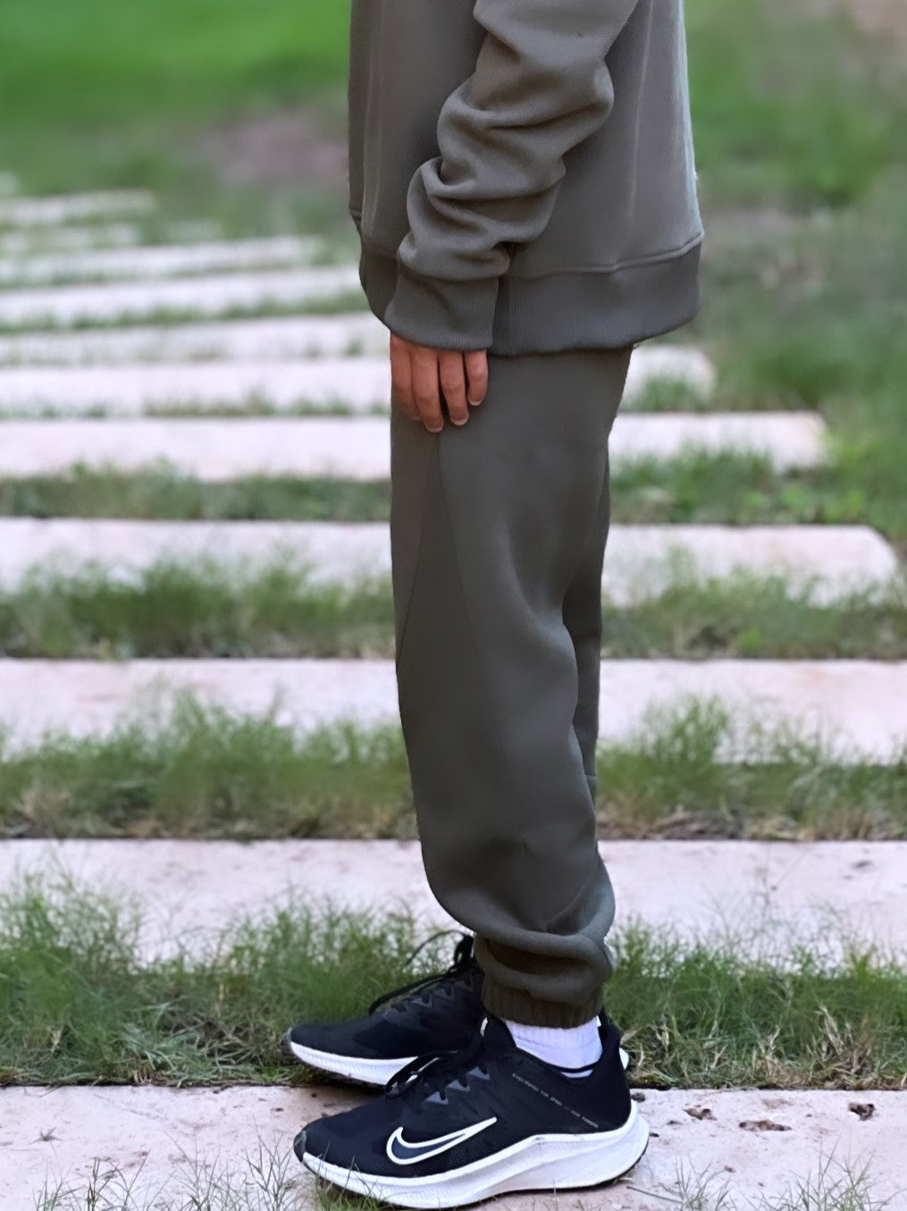 Kids Sweatpants In Fleece | Olive