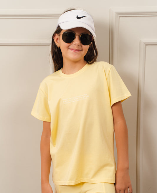 Girls Printed T-Shirt In Yellow