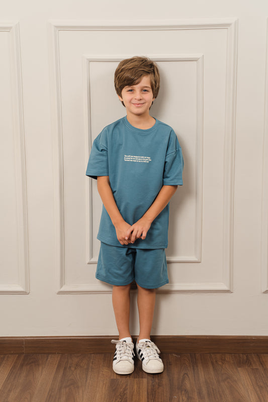 Kids Everyday Shorts Set l Petrol-Blue