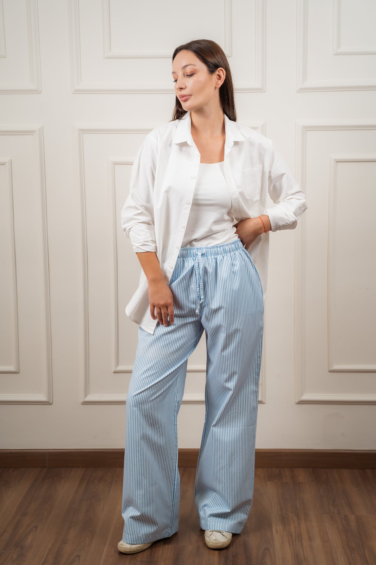 Straight-Leg Striped Trousers