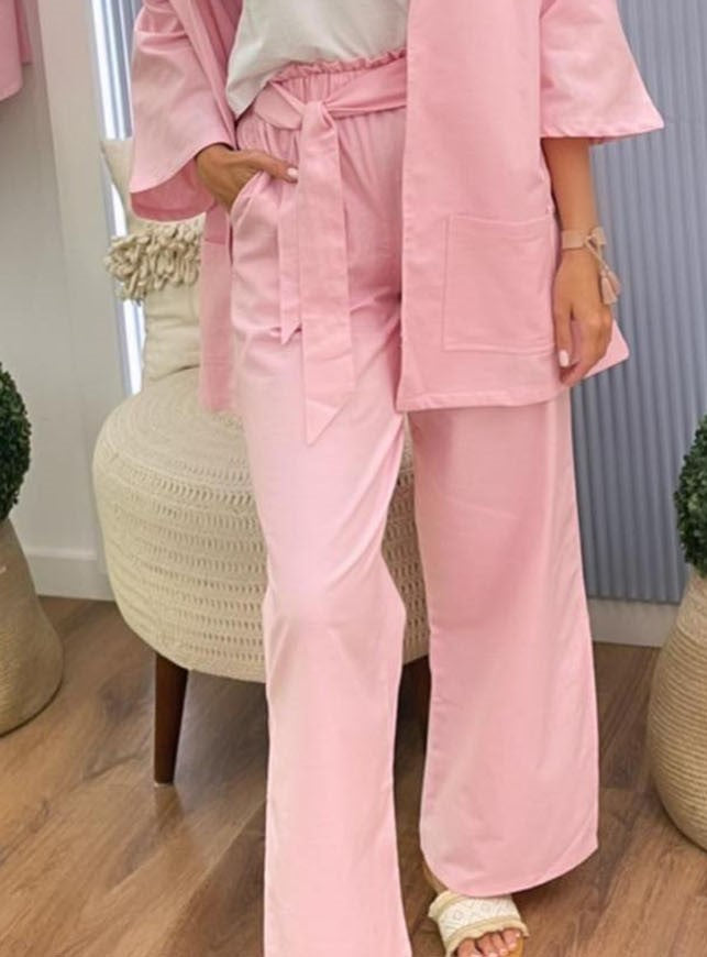 Linen Pants In Pink