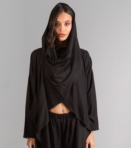 Wrap It Up Cotton Kimono For Winter | Black