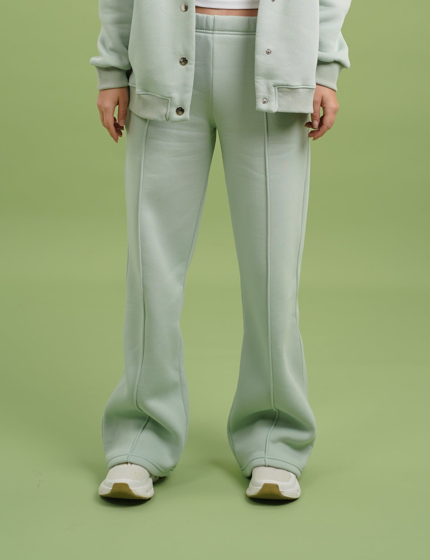 Dropped Shoulder Button Pants | Mint Green