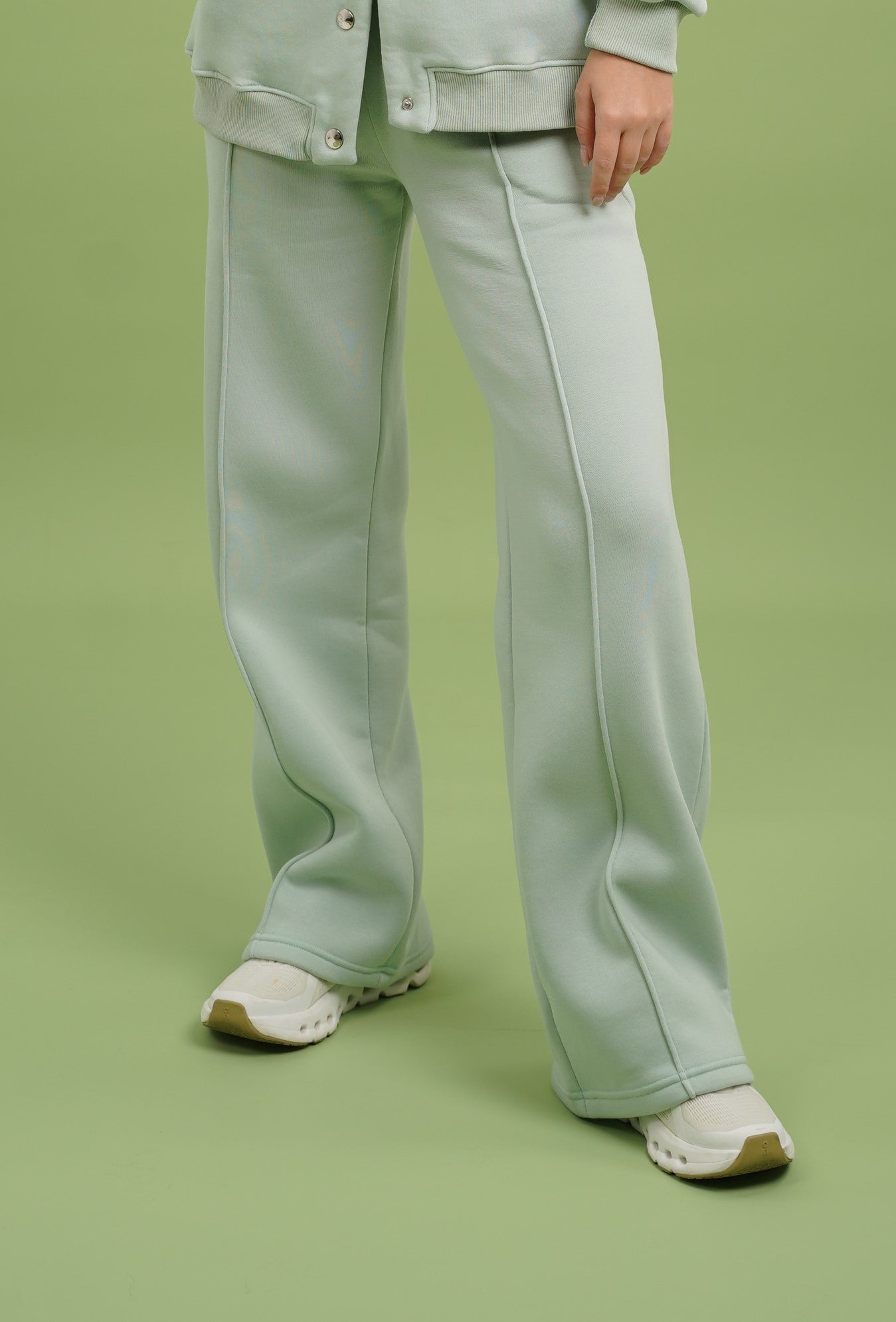 Dropped Shoulder Button Pants | Mint Green