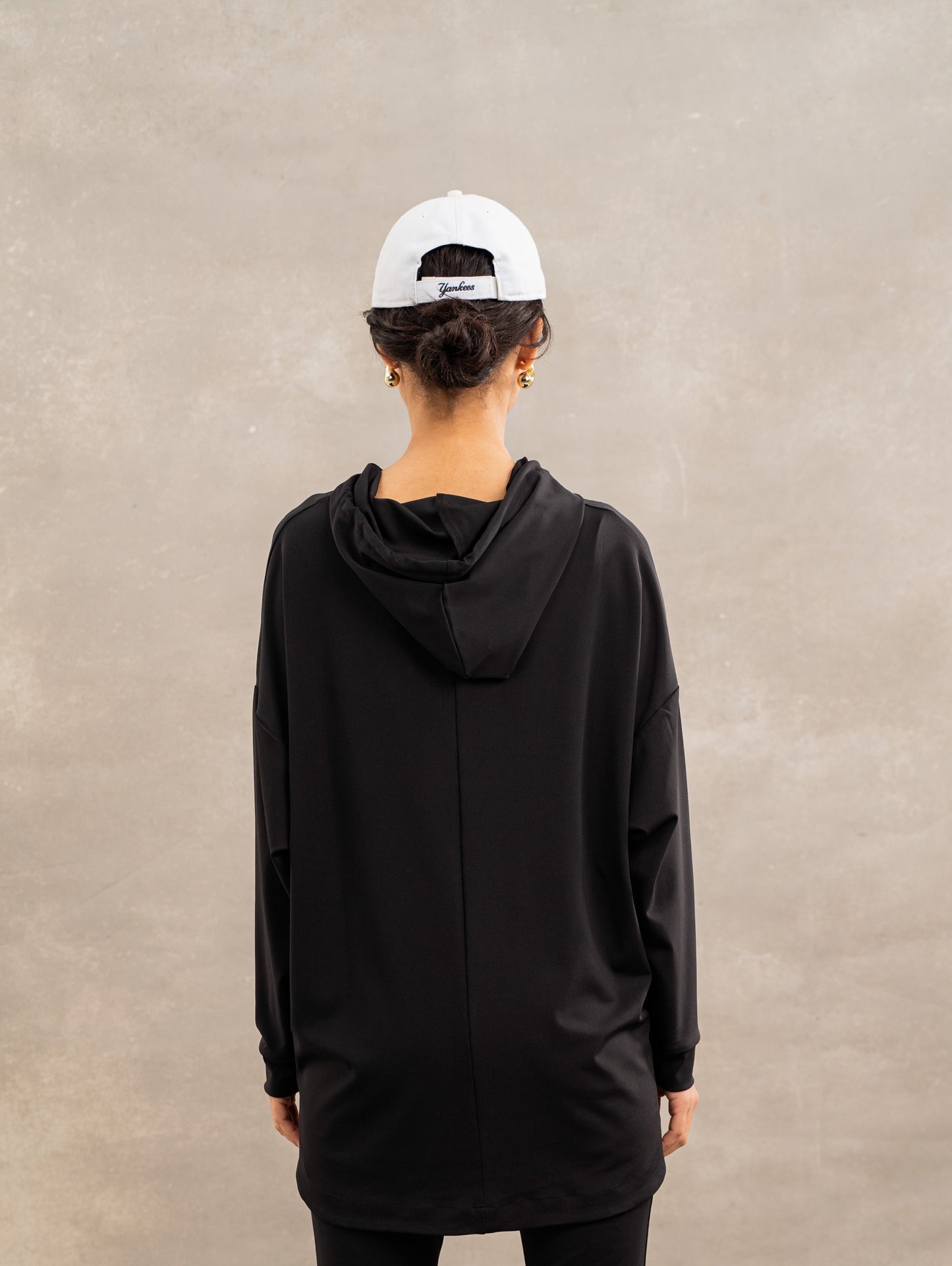 Flare Sporty Hoodie In Black