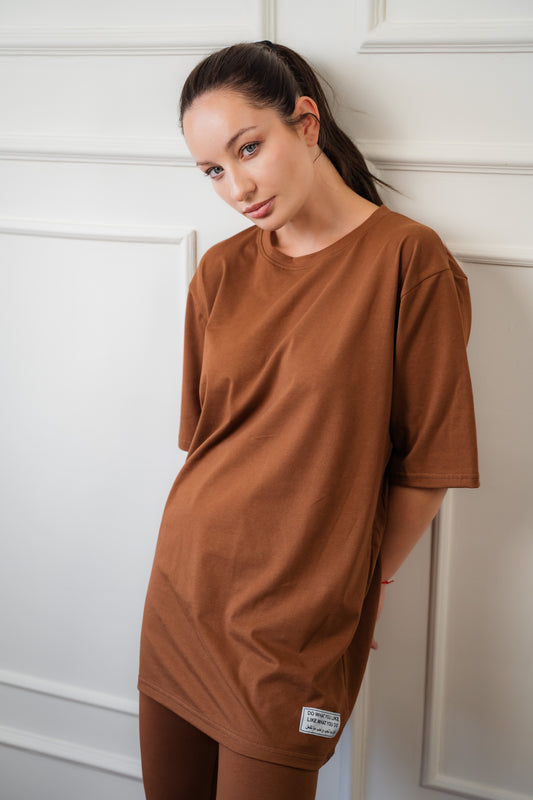 Cotton T-Shirt With Patch | Brown