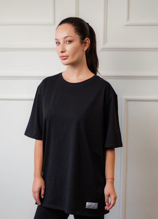 Oversized Cotton T-Shirt In Black