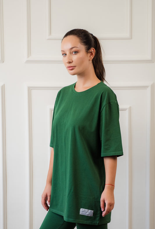 Cotton T-Shirt With Patch In Olive