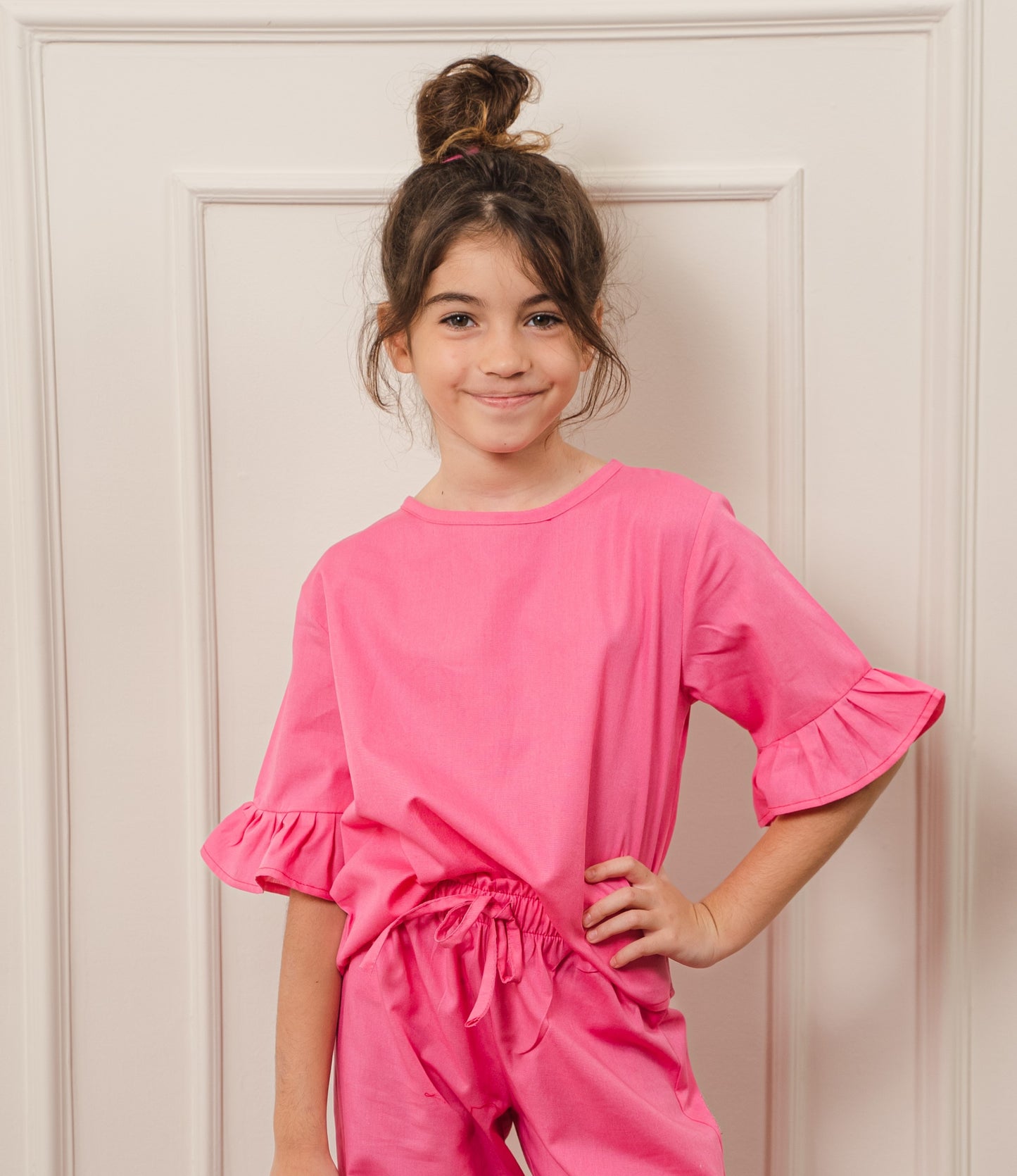 Girls Poplin Blouse In Pink