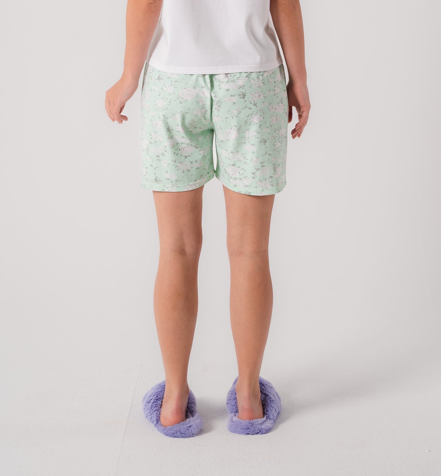 Kids Cotton Short In Mint Green