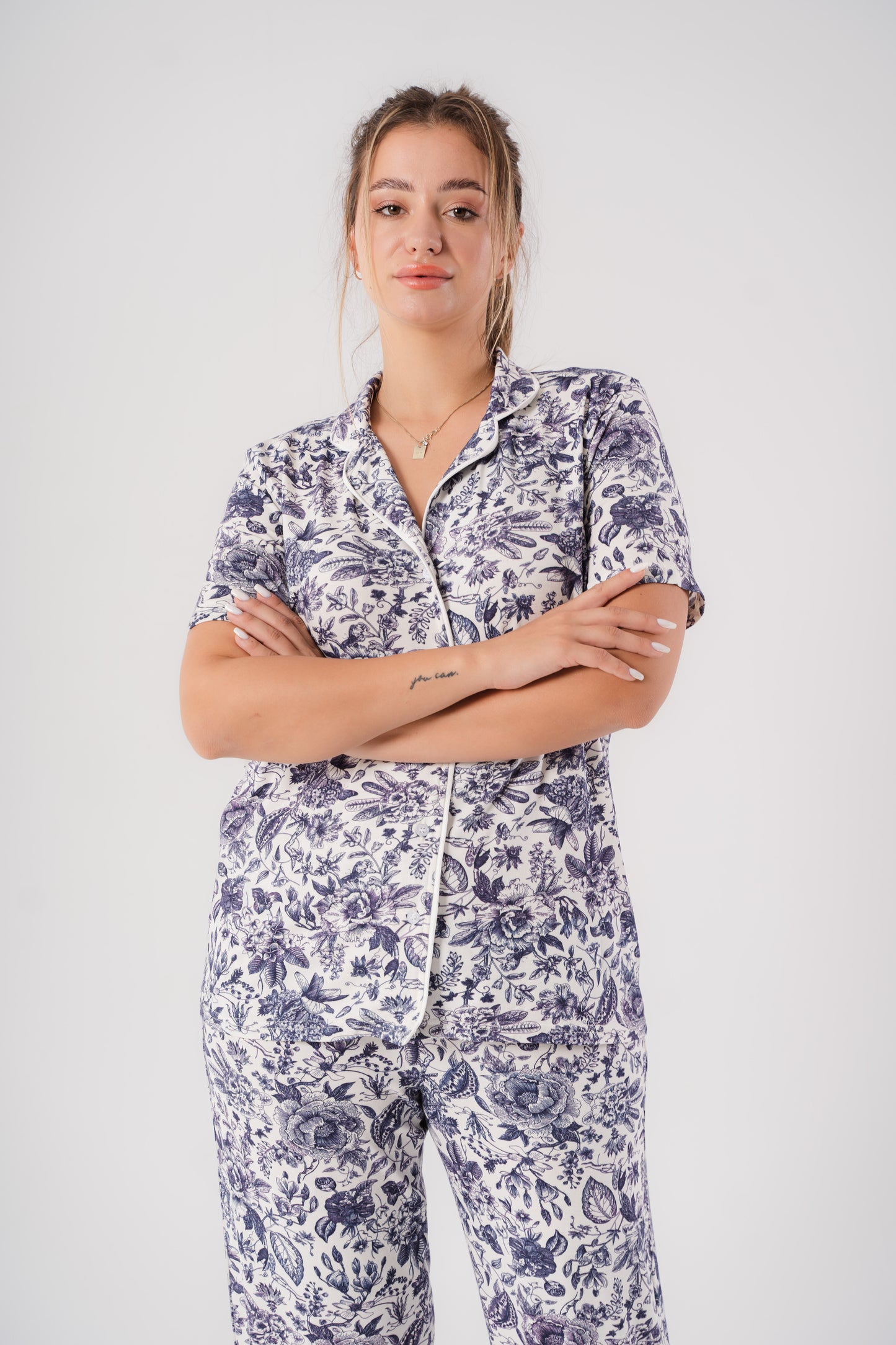 Navy Flory Pajamas