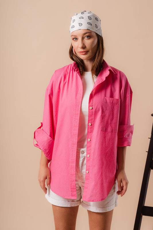 Oversized Basic Shirt l Fuchsia