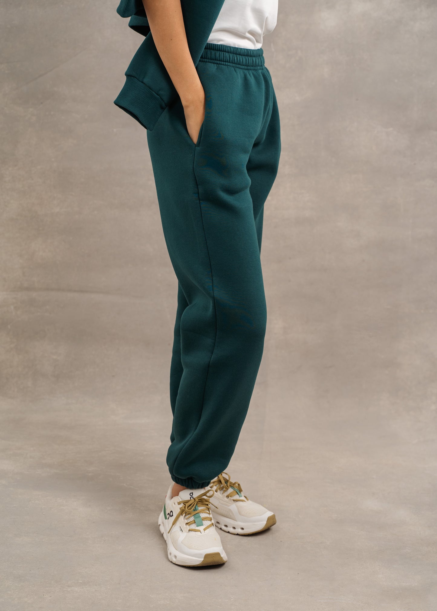 Basic Fleece Sweatpants In Teal