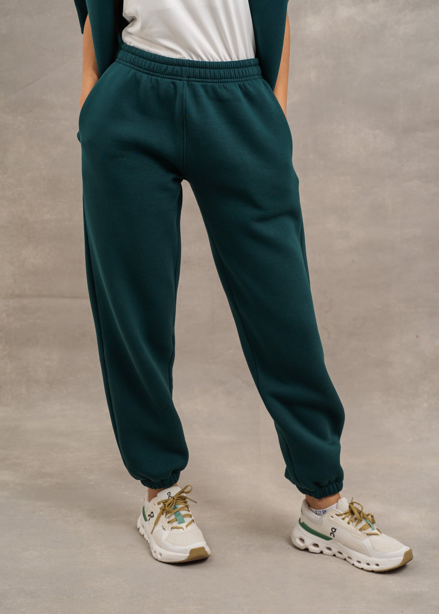 Basic Fleece Sweatpants In Teal