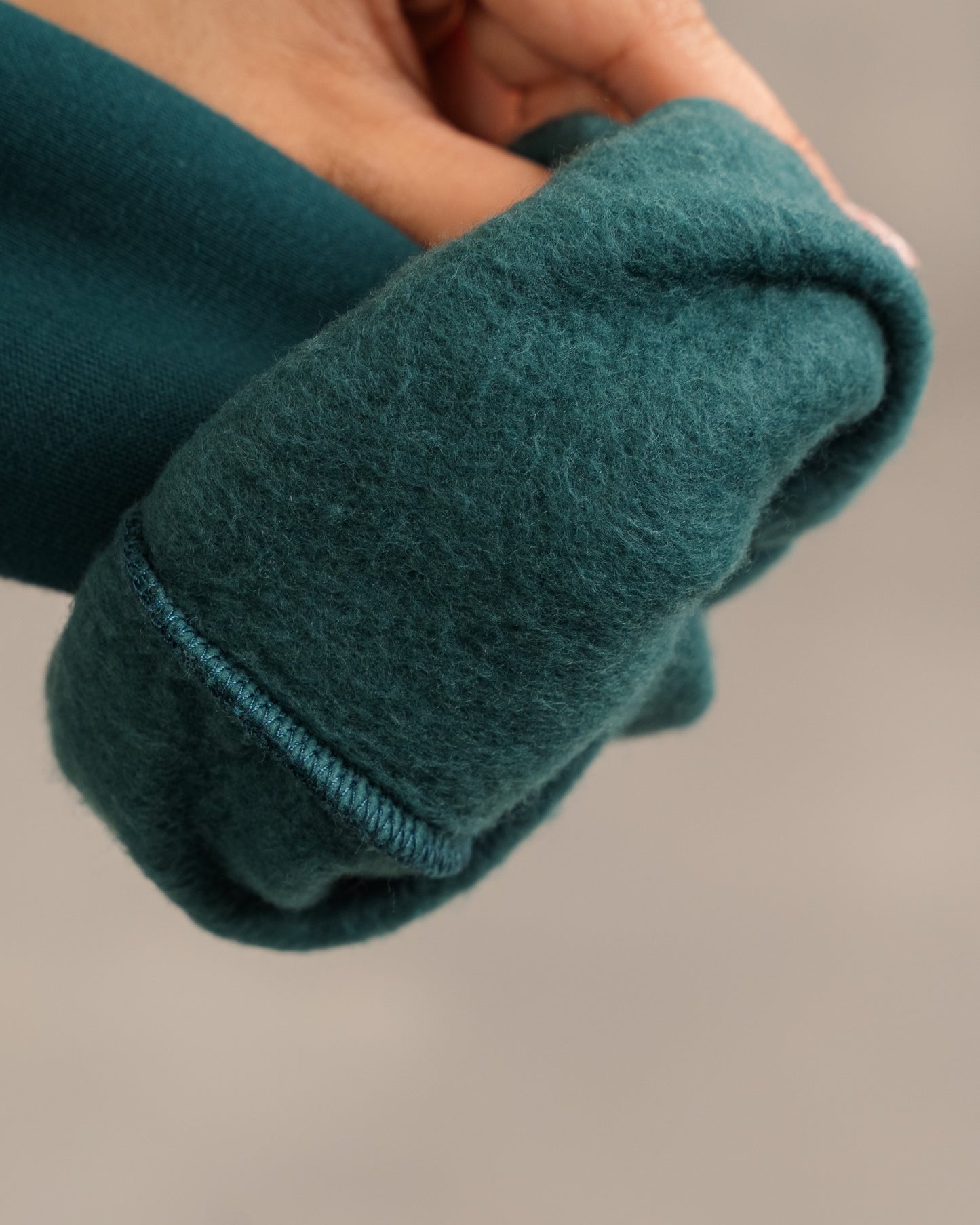 Basic Fleece Hoodie In Teal