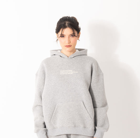 Basic Hoodie With Patch | Gray