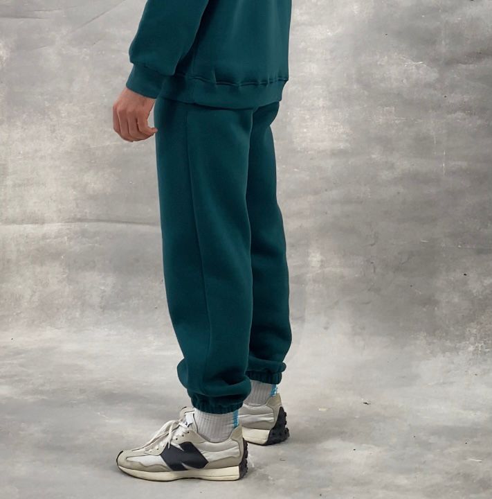 Men Basic Fleece Sweatpants In Teal