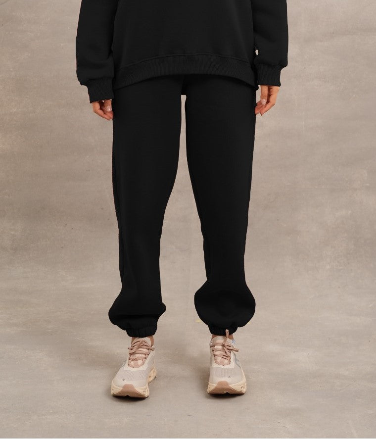 Basic Fleece Sweatpants In Black