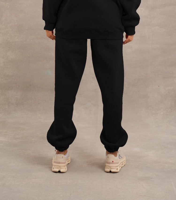 Basic Fleece Sweatpants In Black