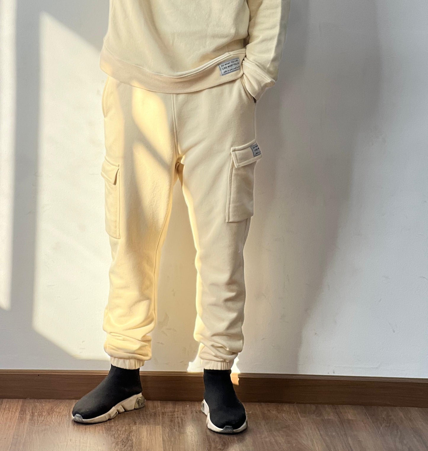 Comfy Cargo Pants with patch | Beige