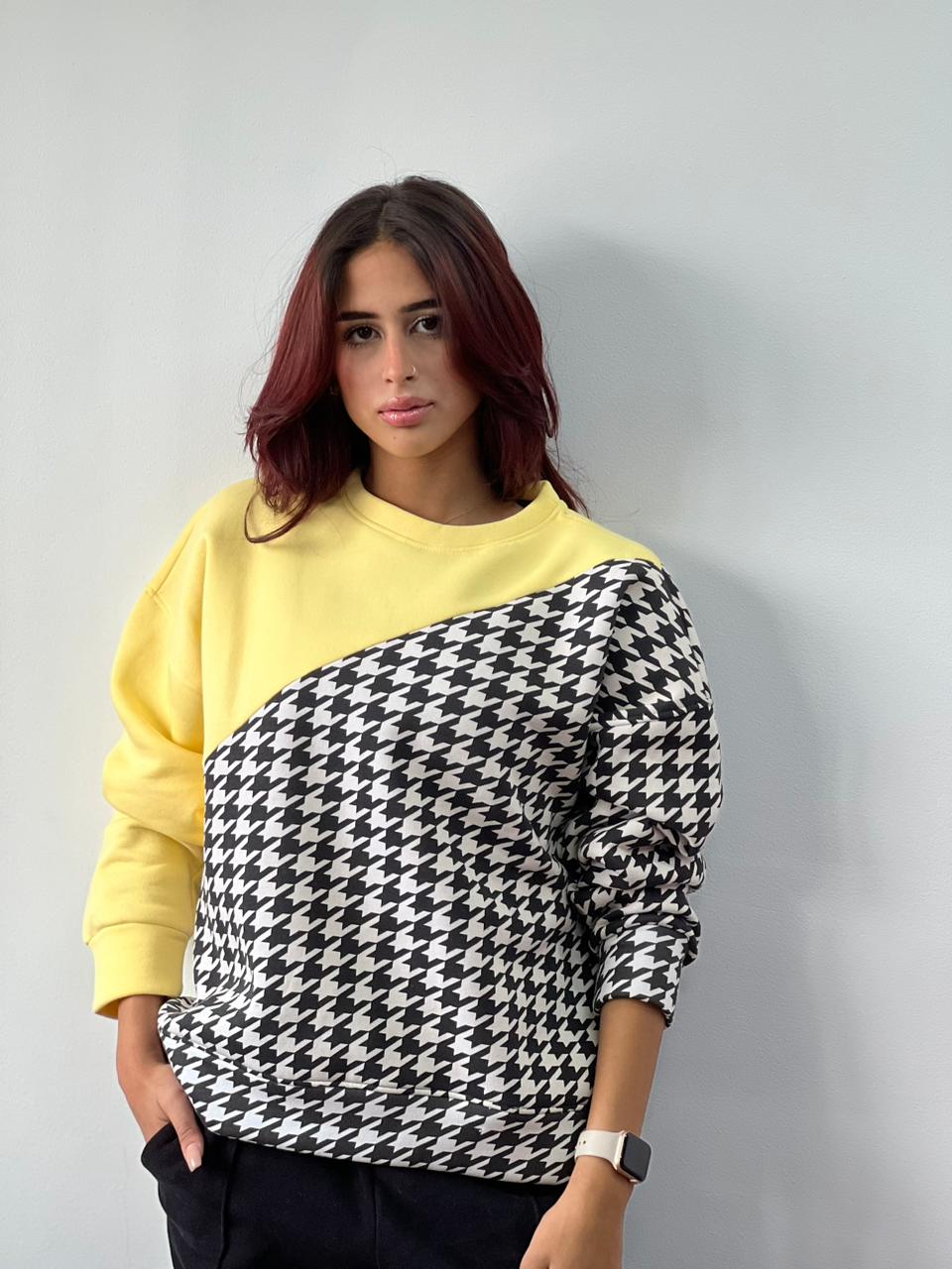 Printed Terni Fleece Set In Yellow