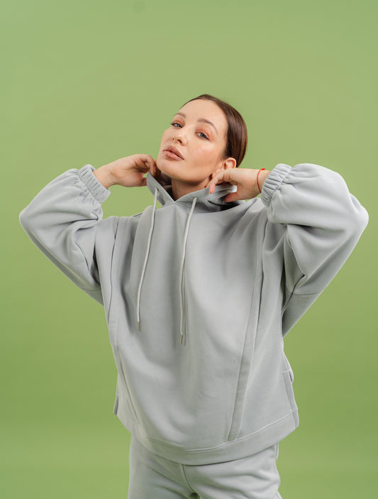 Comfy Hoodie In Fleece| Grey