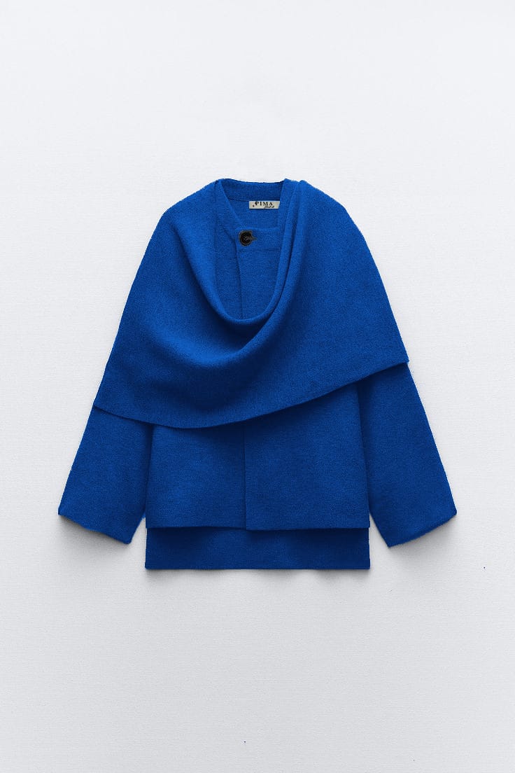 Scarf Jacket In Royal-Blue