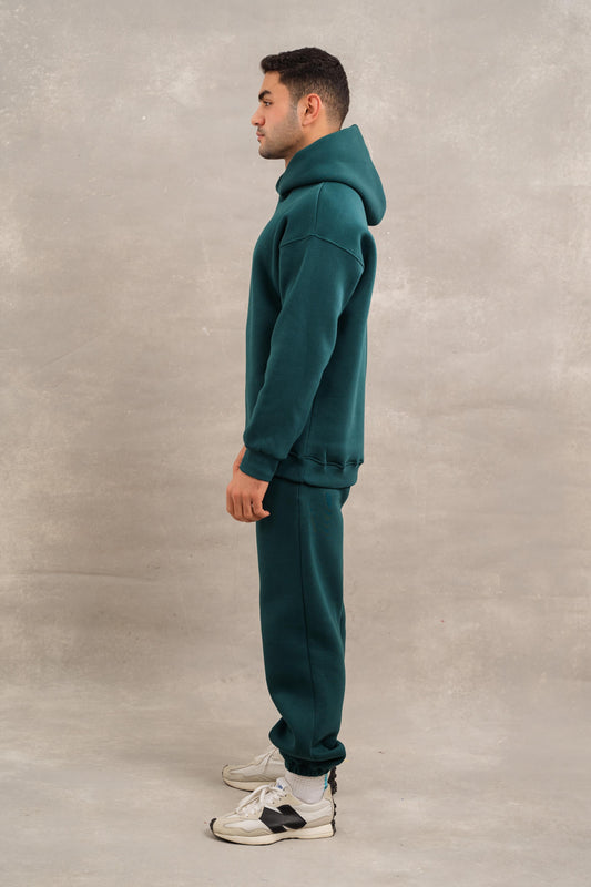 Men Fleece Basic Set In Teal