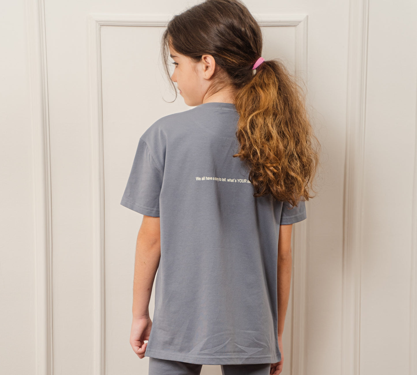 Printed Cotton Kids T-Shirt In Gray