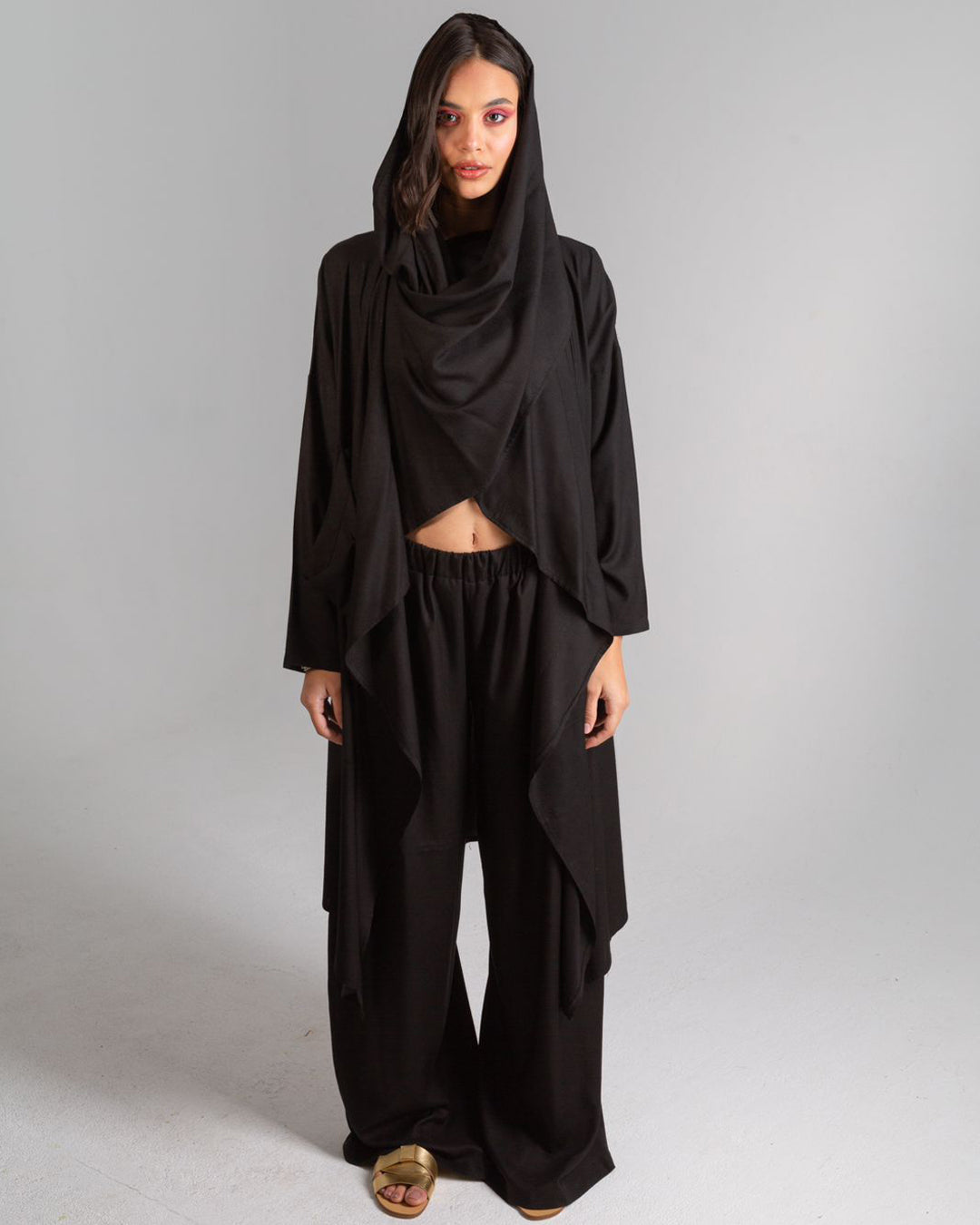 Wrap It Up Kimono Viscose Set In Black