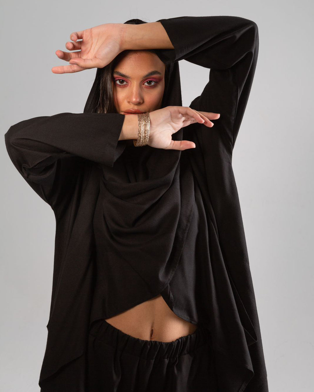 Wrap It Up Kimono Viscose Set In Black