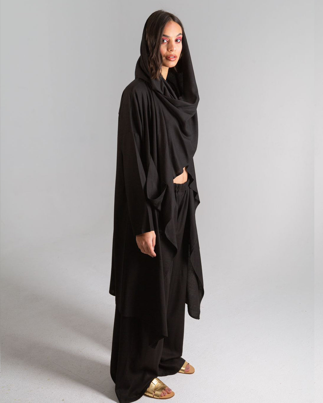 Wrap It Up Kimono Viscose Set In Black