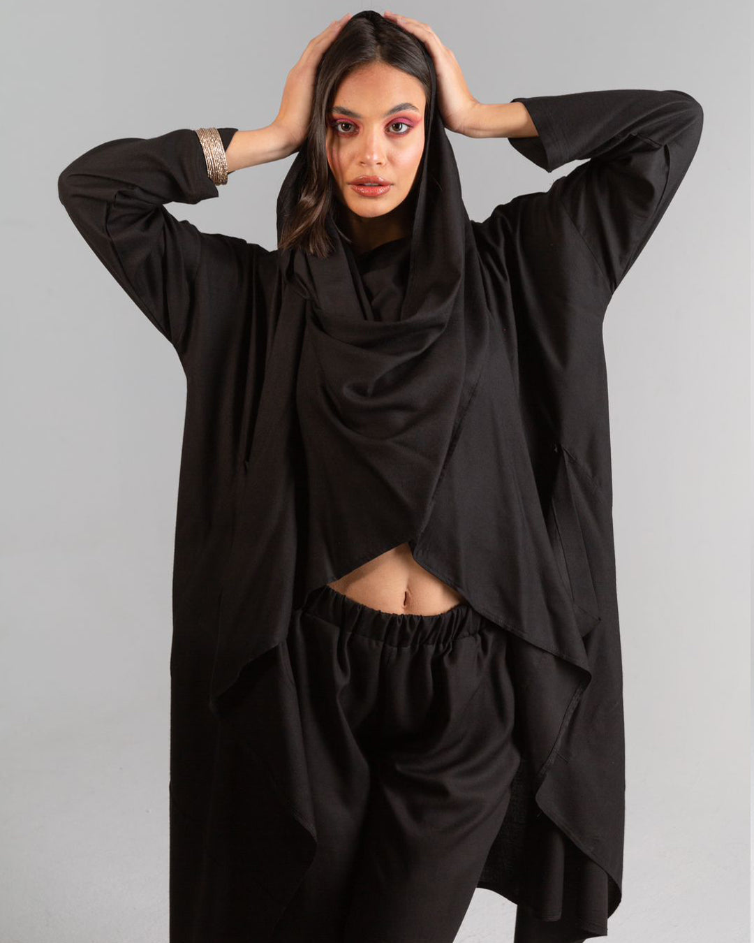 Wrap It Up Kimono Viscose Set In Black