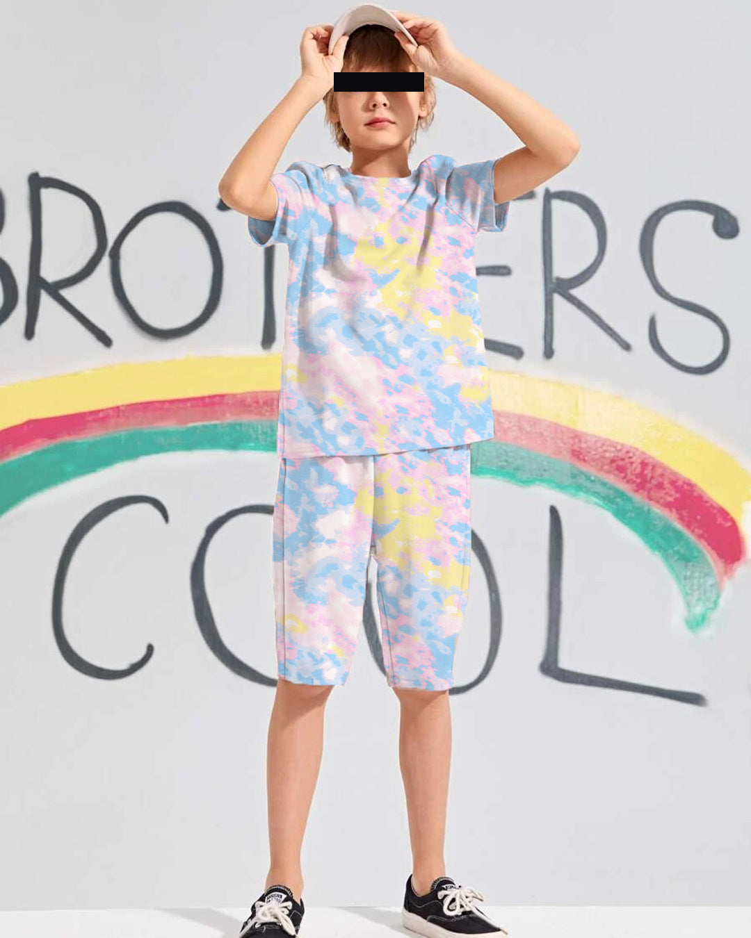 Tie Dye Kids Short Set In Baby-Blue